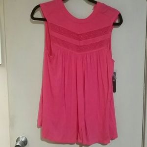 Bright pink sleeveless flowy tank